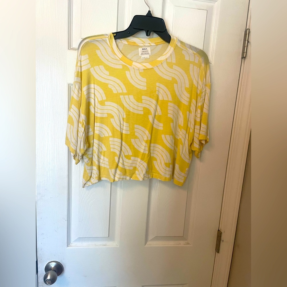 RVCA Casual, yellow crop tshirt